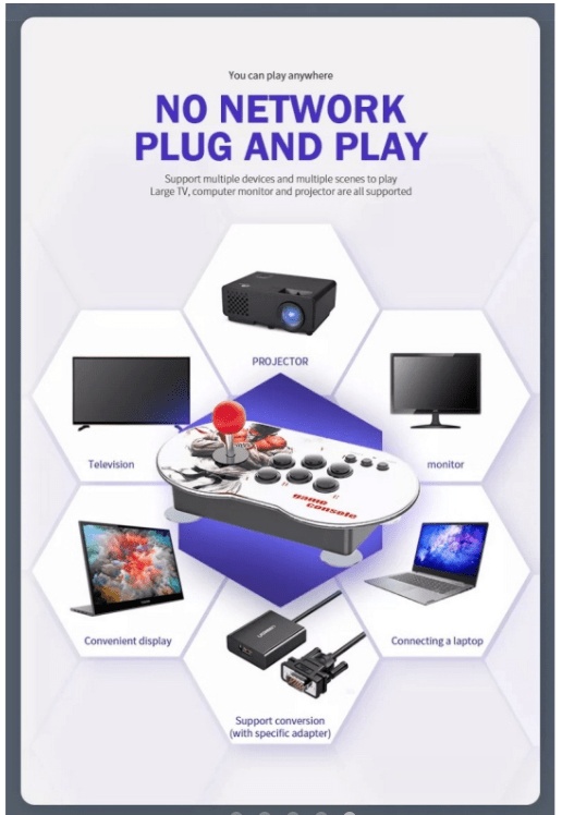 Ηλεκτρονική Ρετρό Κονσόλα LEHUAI LH-908 Με διπλό Joystick Game Console 10.000 παιχνιδια
