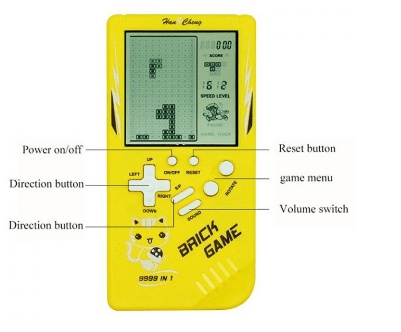 Portable Tetris Brick Game (9999-in-1) (Yellow) (OEM)