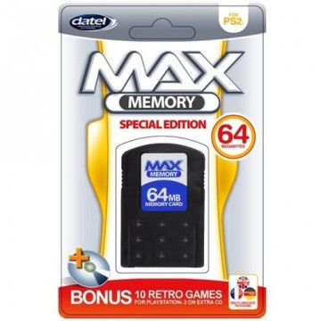 DATEL PS2 Max Memory 64MB with Retro Games Bundle
