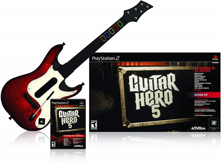 PS2 Guitar Hero 5 Game and Guitar Bundle