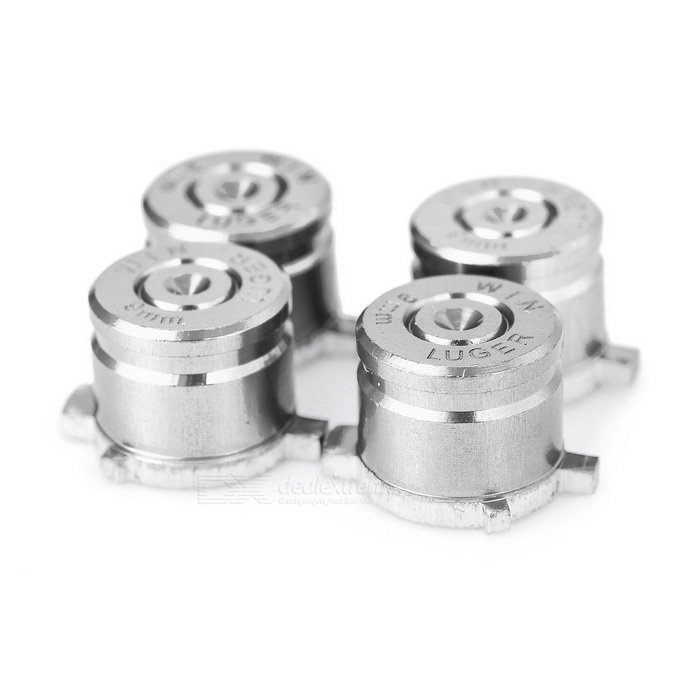 Aluminium Bullet Button for PS3 / PS4 - Silver (OEM)