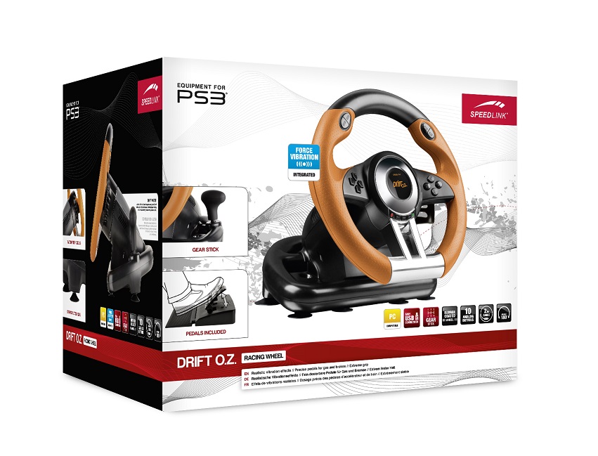 Τιμονιέρα Speedlink DRIFT O.Z. Racing Wheel (SL-4495-BKOR) για PS3/PC