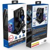 iPega 6-in-1 Multifunctional Vertical Stand with Dual Controller Charger, Dual Cooling Fans, Game Card Storage, Headset Stand & Two Contact Adapters (PG-P4009) (LED Indicator) (Black) (PS4 / PS4 Slim / PS4 Pro)