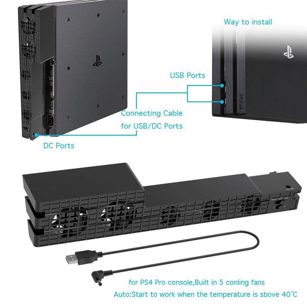 Dobe Super Cooling Fan System with 5 fans for PS4 Pro
