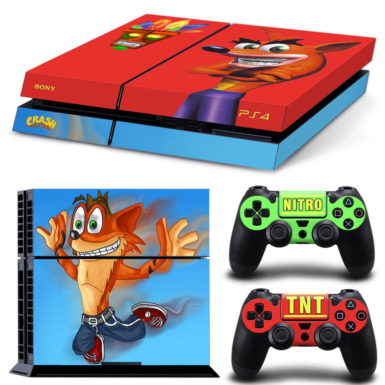 PS4 Crash Bandicoot FULL BODY Accessory Wrap Sticker Skin Cover Decal for PS4 Playstation 4 (OEM)