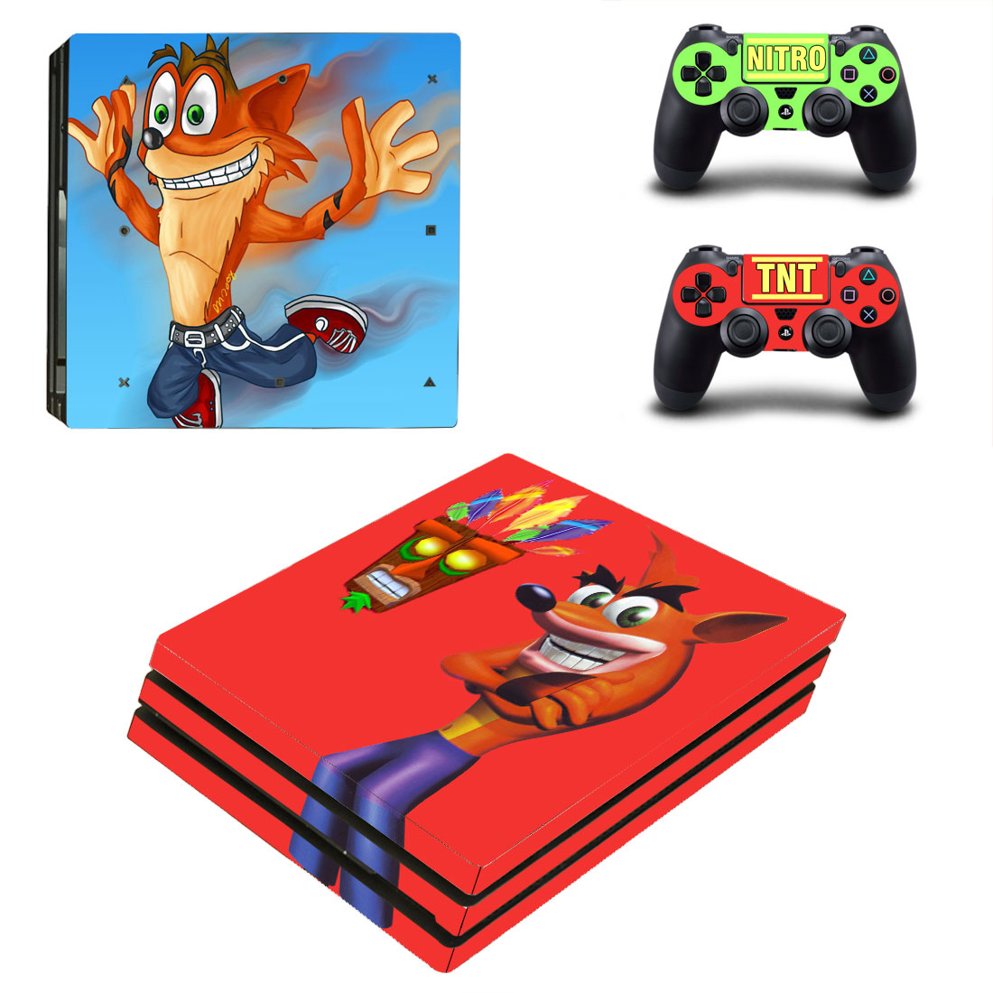 PS4 Pro Crash Bandicoot FULL BODY Accessory Wrap Sticker Skin Cover Decal for PS4 Playstation 4 Slim (OEM)