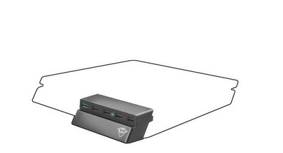 Trust Gaming 22272 GXT 219 USB Hub for PS4 Slim, Black