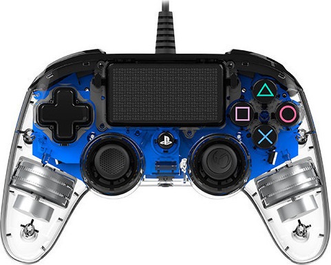 Nacon Wired Illuminated Compact Controller - Crystal Blue for PS4