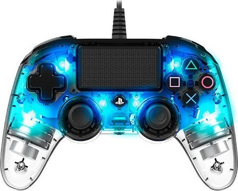 Nacon Wired Illuminated Compact Controller - Crystal Blue for PS4