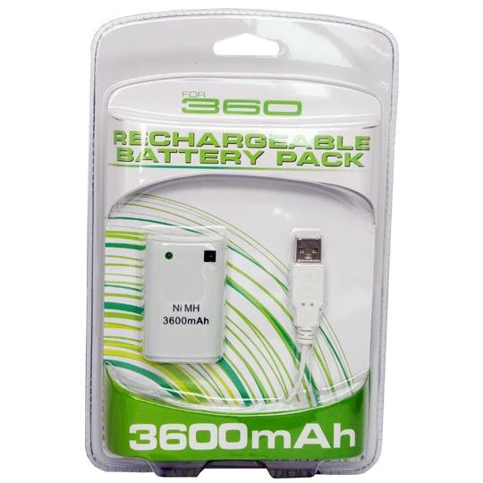 XBOX360 Rechargeable Battery Pack 3600mAh USB