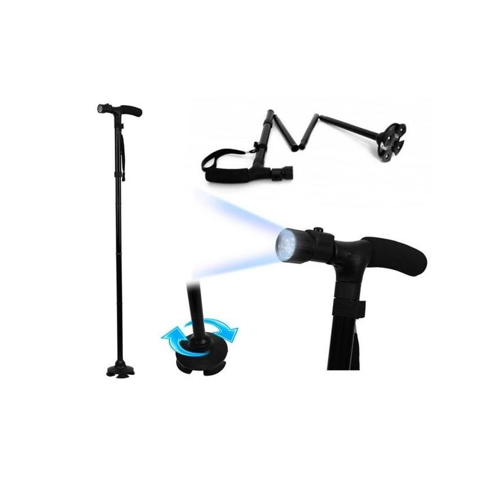 TRUSTY CANE Folding Walking Stick with 3 LED Lights (TRUSTY CANE)