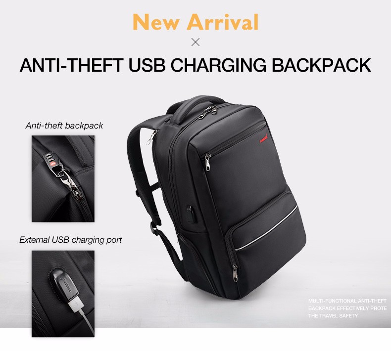 Model:T-B3319USB  ΤΣΑΝΤΑ ΠΛΑΤΗΣ 2018 new arrival Tigernu anti theft backpack usb backpack Nylon laptop backpack