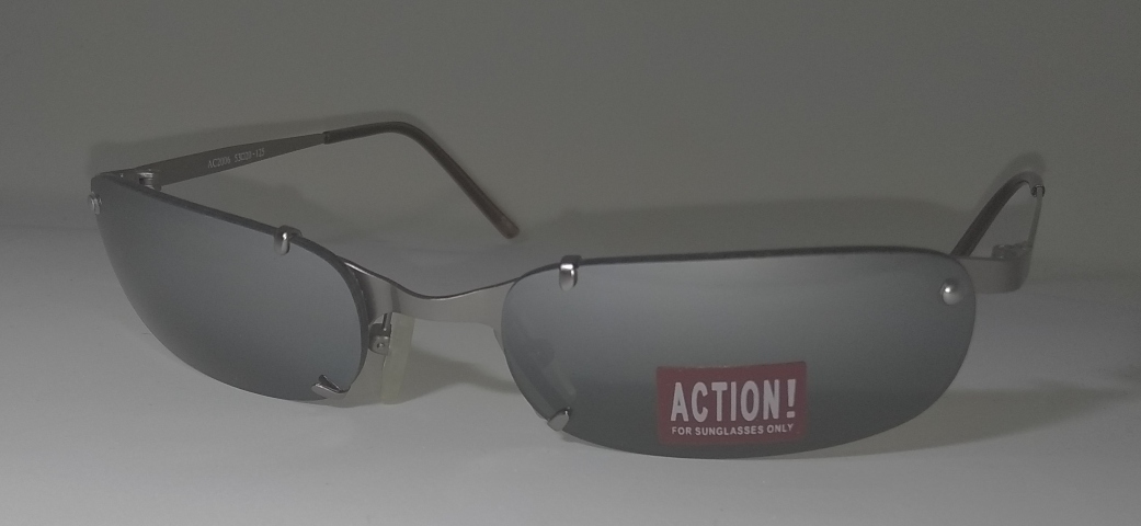 Γυαλιά ήλιου Action AC2006 53 20-125 με μαύρους φακούς και μεταλλικό σκελετό μαύρο & καφέ  (OEM)
