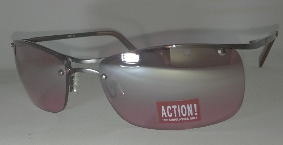 Γυαλιά ήλιου Action AC2041 C03 58-18-135 με κόκκινους φακούς και μαύρο μεταλλικό σκελετό & καφέ (OEM)