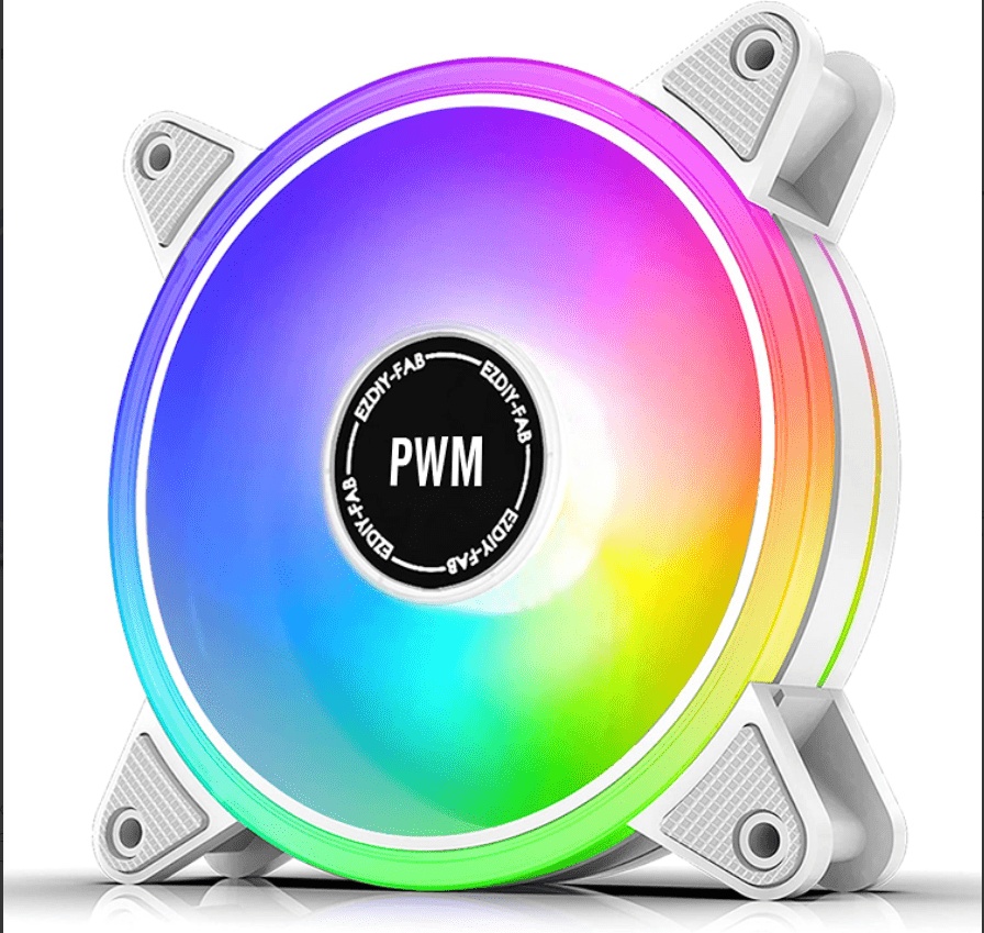 EZDIY-FAB 120mm RGB Case Fan (1-Pack) (RGB LED, Motherboard Sync)