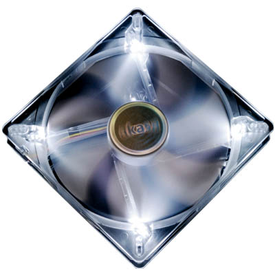 140 x 140 x 25mm 12V  Akasa Quiet White LED Fan  AKASA 195WH