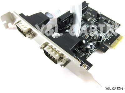 2x RS232 Serial Port COM to PCI Express Card Adapter