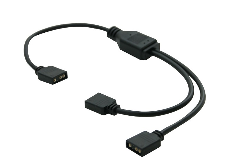 5V 3-Pin Addressable RGB 2-Port Hub Splitter for ASUS AURA, GIGABYTE, MSI & ASRock Fan (OEM)