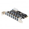 Κάρτα PCI-Express 7 θύρων USB 3 με Υποδοχή Τροφοδοσίας