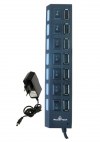 PowerTech USB 2 Hub 7 Θυρών με Διακόπτες On/Off και Φορτιστή PT-111