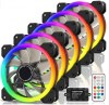 EZDIY-FAB RGB Fan 120mm, RGB LED PC Case Fan υψηλής ροής αέρα, με ελεγκτή και Hub -5 Pack