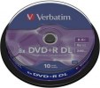 Verbatim DVD+R Dual Layer 8X 8.5GB Matt Silver Cake Box 10-Pack