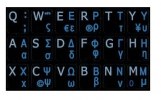 Black Greek - English Non-Transparent Keyboard Stickers Blue-White 14x14 (OEM)