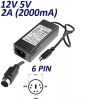 STM 35G AC Adapter for External Hard Drives & LCD Monitors (6-Pin, 12V/5V, 2A) (BULK) (OEM)