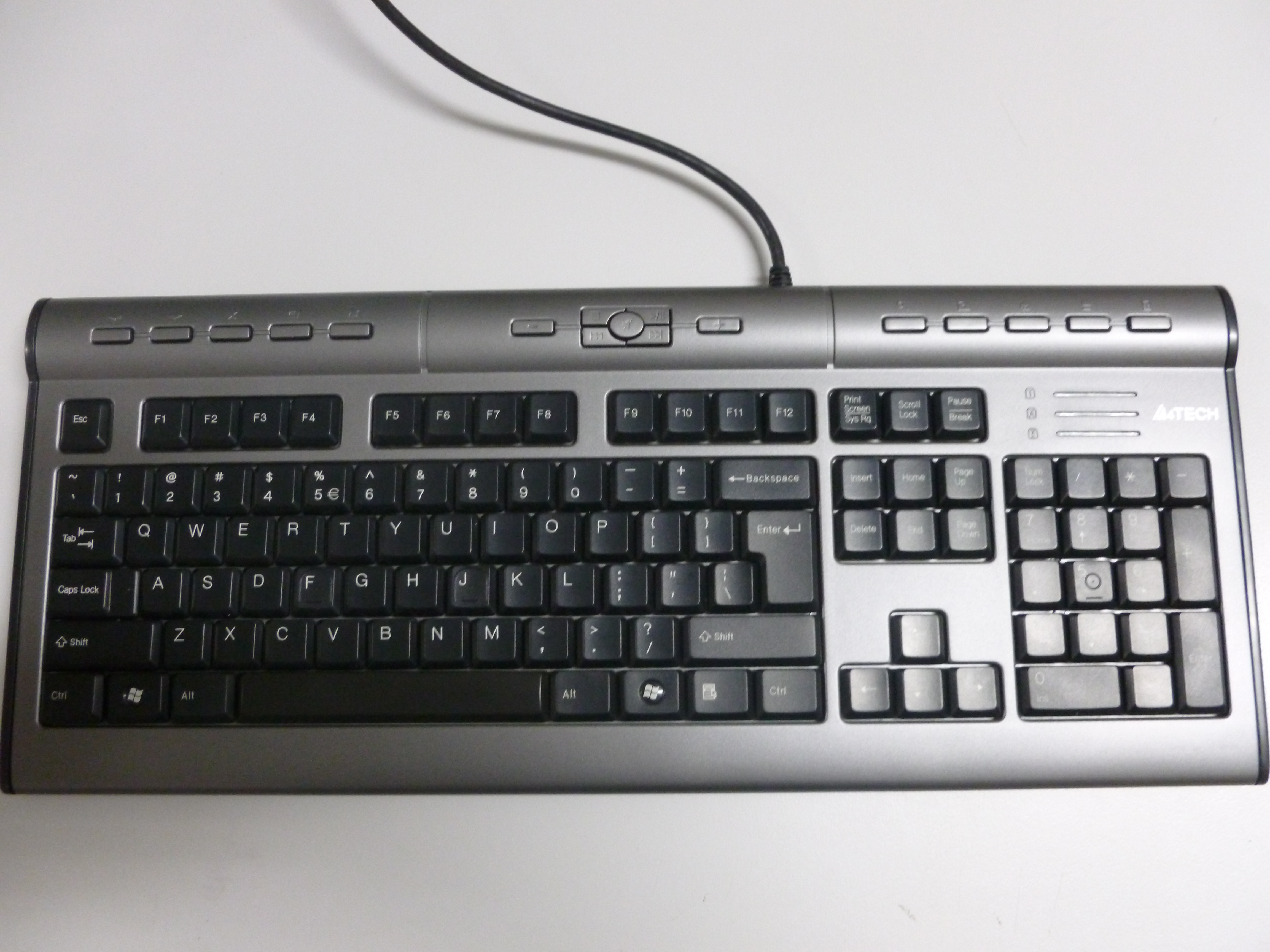 A4TECH US X-Slim Multimedia Keyboard with Headphone & Mic Outlet (A4-KL-7MU) + Headphone and Microphone Outlet A4