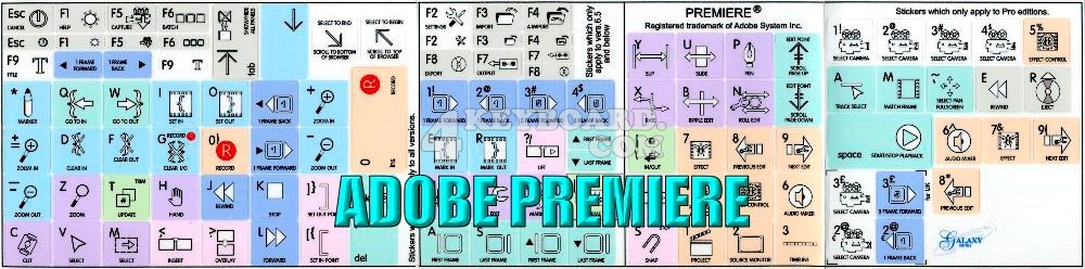 Adobe Premiere Galaxy Series Keyboard Stickers Apple Size Black (OEM)