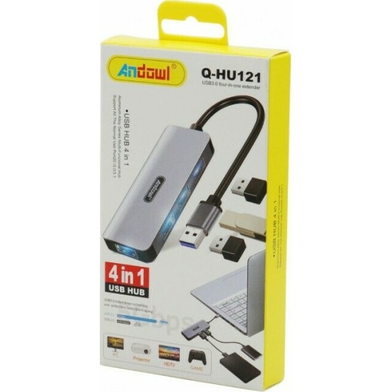 Andowl USB 3.0 Splitter USB 3.0 Hub 4 Ports with USB-A connection