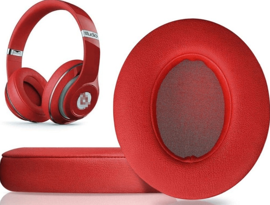 Replacement Soft Foam Earpads (Set of 2) for Beats Studio 2.0/3.0 Headphones (Red)