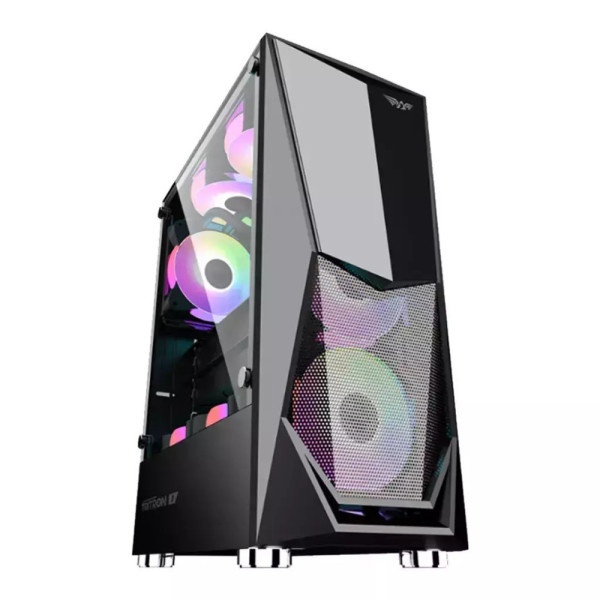 Armageddon ATX/MATX PC Case with 3x ARGB Fans - MATX PC CASING WITH (Black) (ARMAGGEDDON)