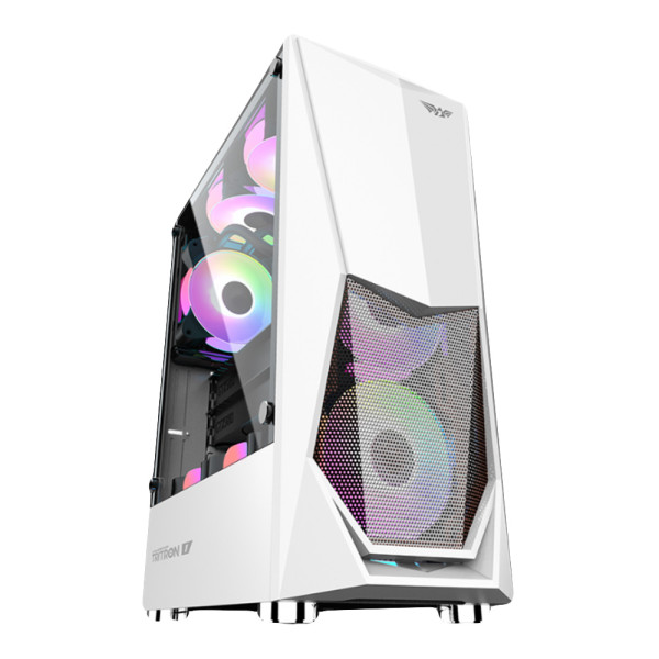 Armaggedon ATX/MATX PC Case with 3x ARGB Fans - MATX PC CASING WITH (White) (ARMAGGEDDON)