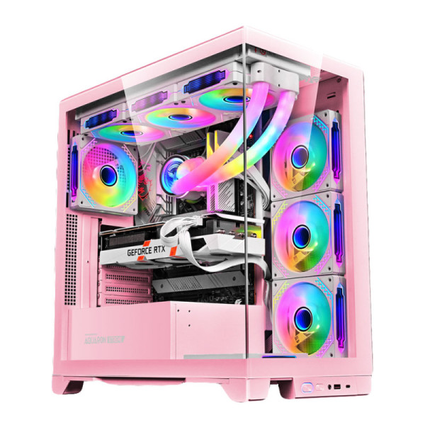 Armaggedon E-ATX RGB Transparent Fish Tank Gaming Case (Aquaron Xtreme) (Pink) (ARMAGGEDDON)