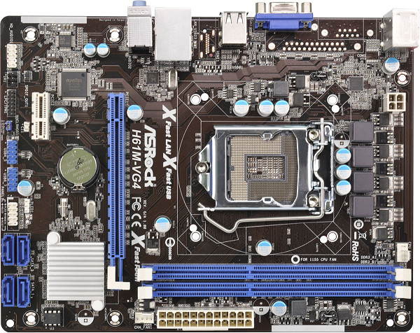ASRock Micro-ATX Motherboard (LGA 1155, DDR3) (90-MXGQN0-A0UAYZ) (H61M-VG4)