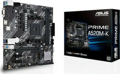 ASUS Prime A520M-K Motherboard (90MB1500-M0EAY0) (AMD A520 Chipset)
