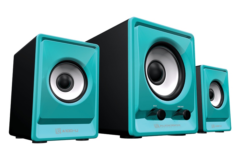AUDIOBOX A100-U DOUBLE BASS 2.2 SPEAKER SYSTEM ΧΡΩΜΑ ΓΑΛΑΖΙΟ A100-U TURQUILA