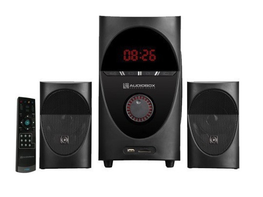 AUDIOBOX Awesome Audio - THOR 700 40 Watt BASS 2.1 Speakers System Comes with High Clarity LCD Display for Audio, USB Port, FM Functions and Time - Black