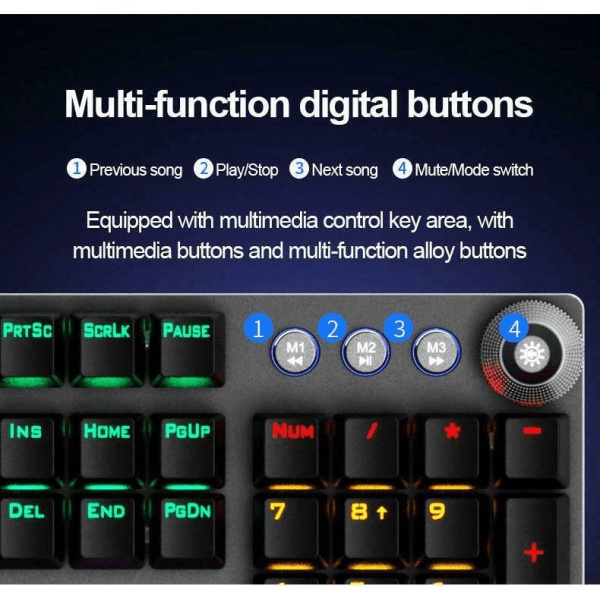 Aula F2058 Gaming Μηχανικό Πληκτρολόγιο με Custom Blue διακόπτες και RGB φωτισμό (Αγγλικό US)