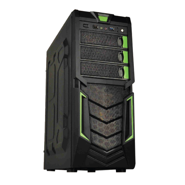 Green Midi ATX Gamer Case W1