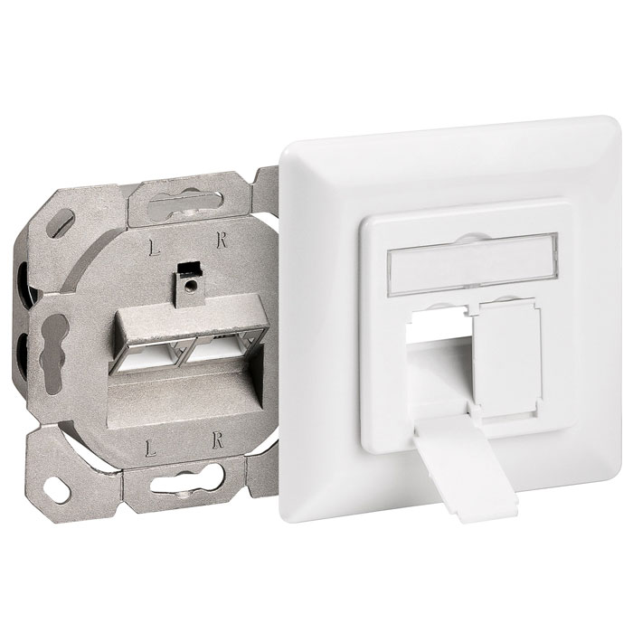 Πρίζα Τοίχου Χωνευτή CAT6a 2x RJ45 Λευκό Goobay 68721