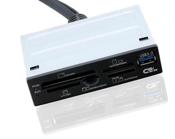 CSL internal Card Reader 3.5 inch / 1 x USB 3 Port Super Speed / SD/SDHC / Mini SDHC / Micro SDHC/XD / CF/MD black