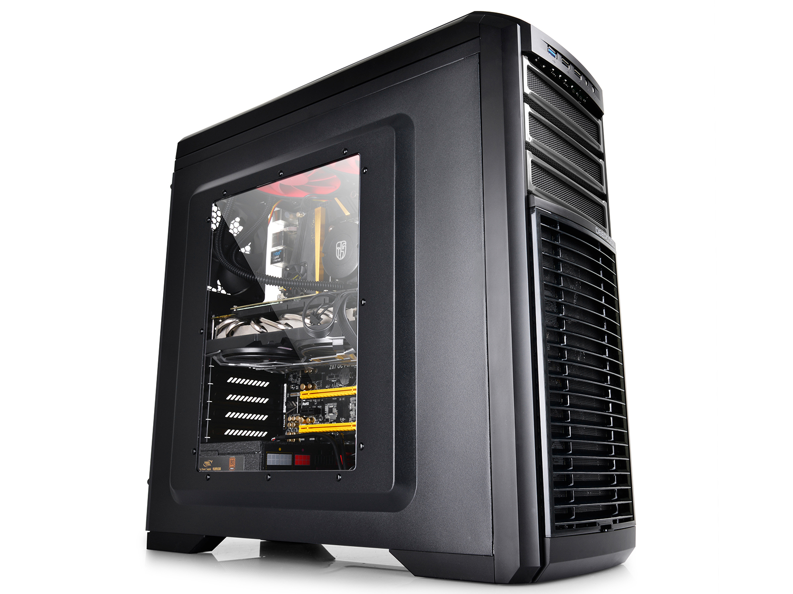 DeepCool Kendomen Midi Tower Case Μαύρο/Λευκό DP-CCATX-KDM5FBKTI
