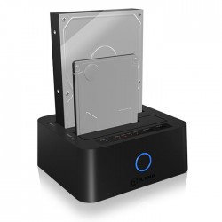 Dual-Bay SATA Docking Station for & HDDs with USB 3.0, Clone & JBOD Functions (3.5-inch) (2.5-inch) (IB-123CL-U3)