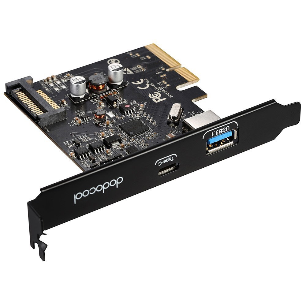 dodocool DC22 Dual-Port USB 3.1 Gen 2 Type-C & Type-A PCI Express Card