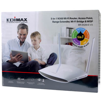 Edimax V3 5-in-1 N300 Wi-Fi Router, Access Point, Range Extender, Wi-Fi Bridge & WISP (BR-6428nS)