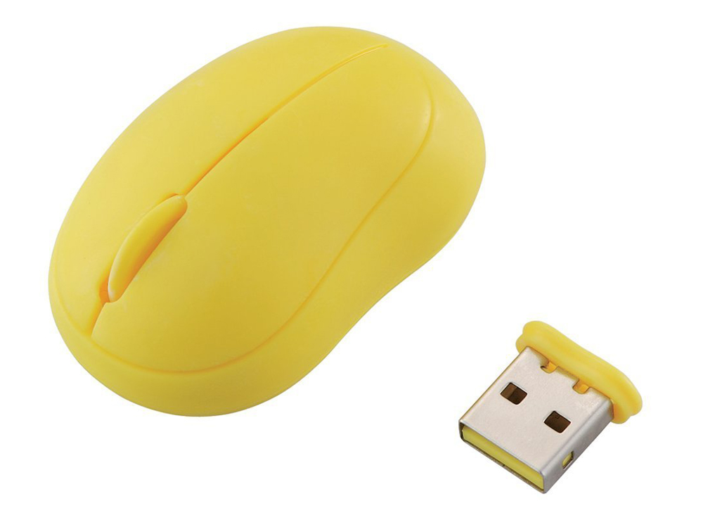 Elecom Baby Beans Ασύρματο Mini Ποντίκι Κίτρινο M-BM1DLYL (Το πιο μικρό, χαρούμενο και βολικό ασύρματο ποντίκι)