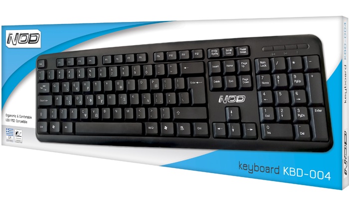 Ενσύρματο USB PS 2 Πληκτρολόγιο με Ελληνικό Layout Nod Μαύρο KBD-004