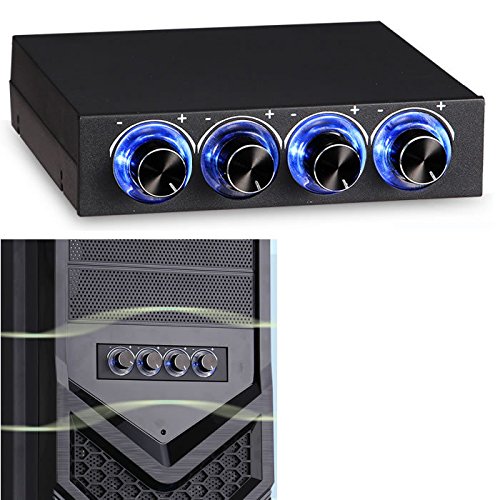 Eximtrade 10W Fan Speed Controller for 4 Fans with System Temperature Sensor (3.5-inch) (Desktop Computer)